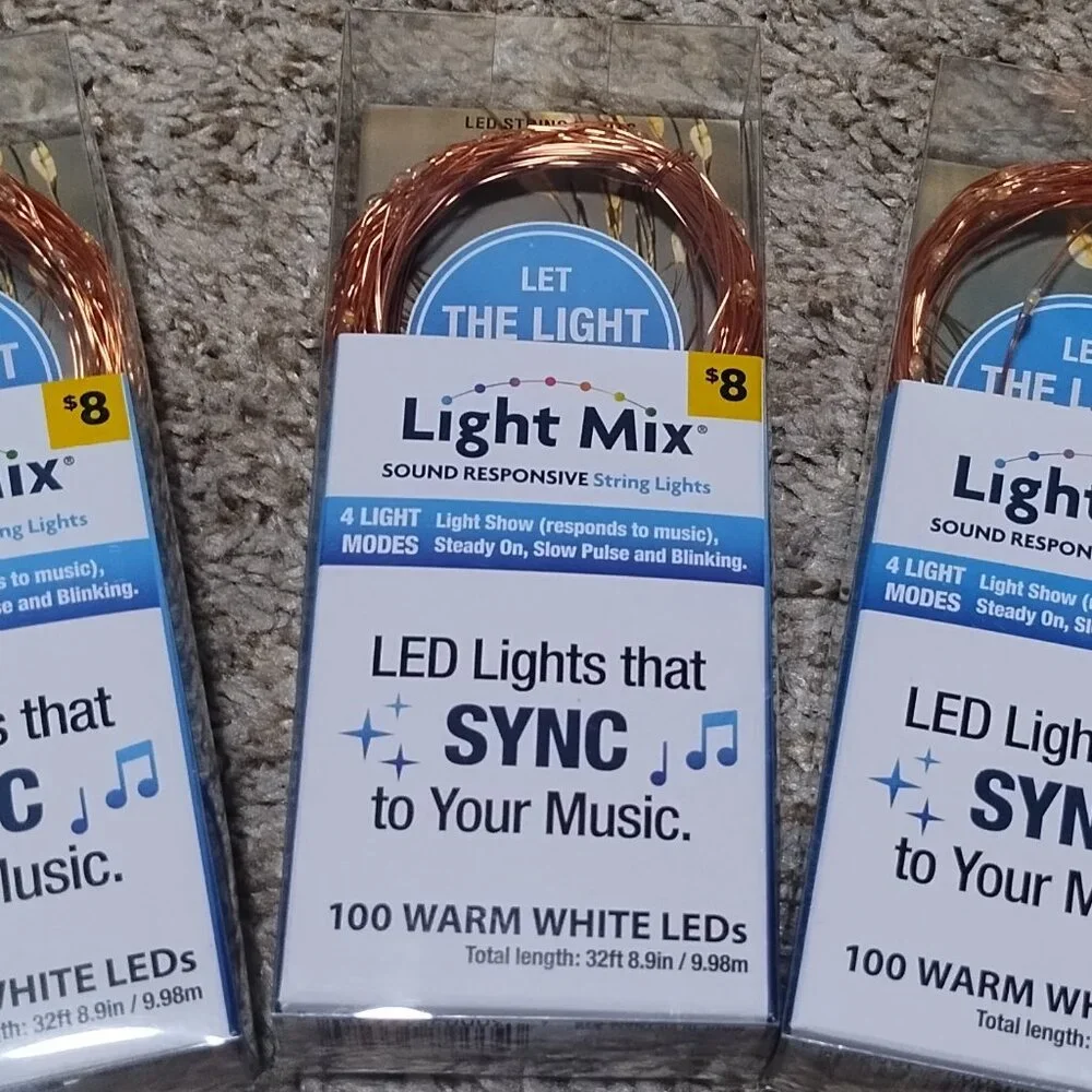 LED Light Mix Sync to your music. NIB/6 Packages NIB-Retail $48.00 + Tax.